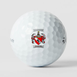 DAVIS FAMILIENAAM SCHILD EN HELM GOLFBAL GOLFBALLEN