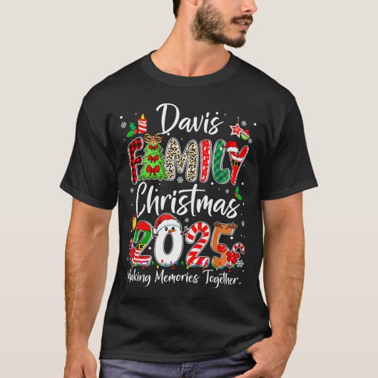 Davis Family Christmas 2025 Matching Pjs Xmas Squa T-shirt (Voorkant)