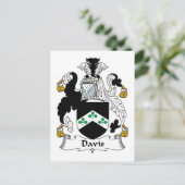 Davis Family Crest Briefkaart (Staand voorkant)