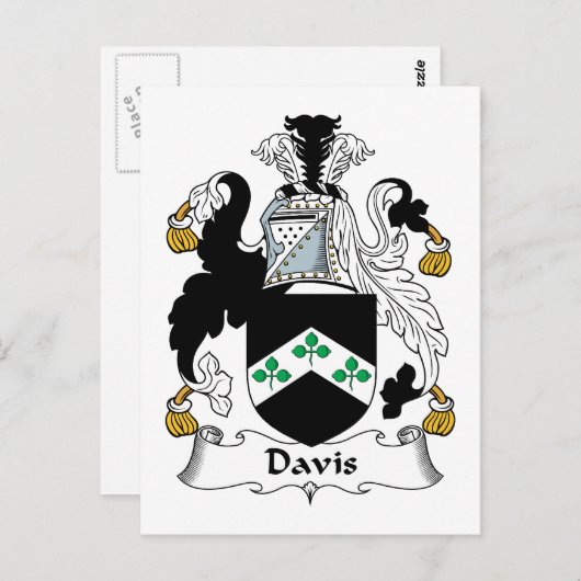 Davis Family Crest Briefkaart (Voorkant / Achterkant)