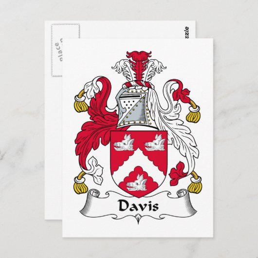 Davis Family Crest Briefkaart (Voorkant / Achterkant)