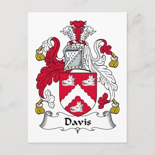 Davis Family Crest Briefkaart (Voorkant)