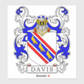 Davis Family Crest Sticker (Vel)