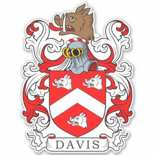 Davis Family Crest Sticker (Voorkant)