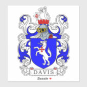 Davis Family Crest Sticker (Vel)