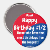 Davis Gelukkige Verjaardag #1/2 Magnet (Voorkant / Achterkant)