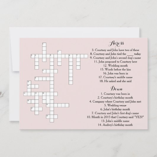 Davis + Harper Menukaart Kaart (Voorkant)