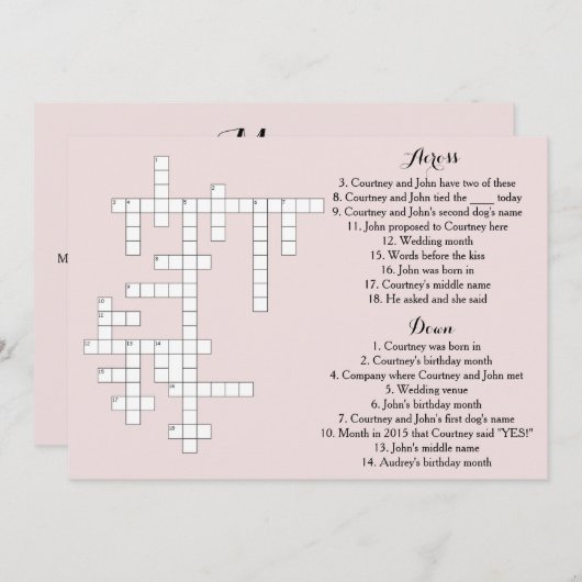 Davis + Harper Menukaart Kaart (Voorkant / Achterkant)