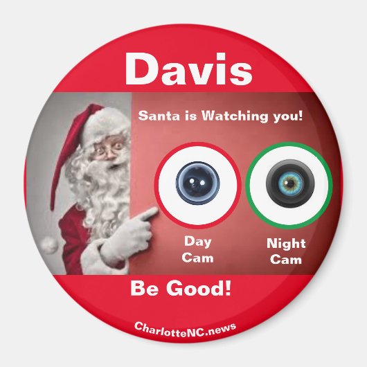 DAVIS Santa kijkt naar Magnet (Voorkant)