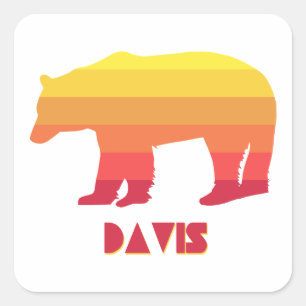 Davis West Virginia Rainbow-Beer Vierkante Sticker