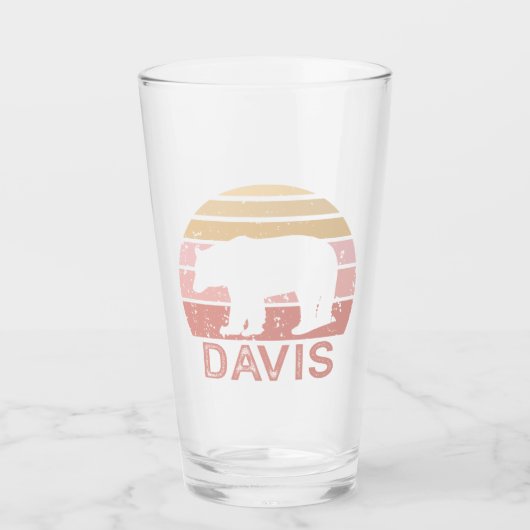 Davis West Virginia Retro Beer Glas (Voorkant)