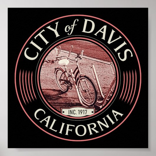 DAVIS YOLO CALIFORNIA - STAD DAVIS CA POSTER (Voorkant)