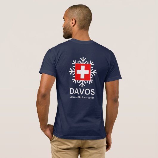 DAVOS Apres-Ski Instructor Zwitserland T-shirt (Achterkant volledig)