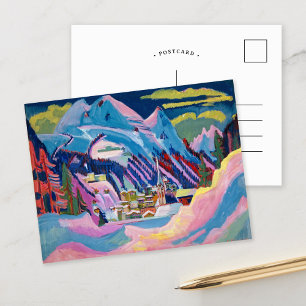 Davos in de winter   Ernst Ludwig Kirchner Briefkaart