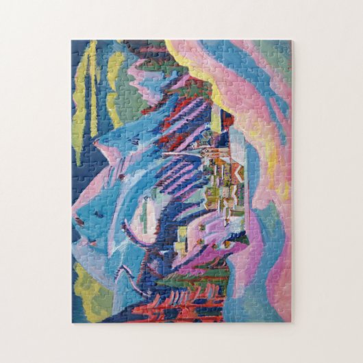 Davos in de winter | Ernst Ludwig Kirchner Legpuzzel (Verticaal)