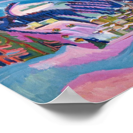 Davos in de winter | Ernst Ludwig Kirchner Poster (Hoek)