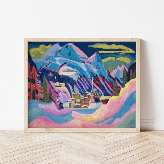 Davos in de winter | Ernst Ludwig Kirchner Poster