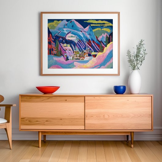 Davos in de winter | Ernst Ludwig Kirchner Poster