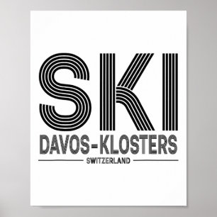 Davos Klosters Ski Resort Zwitserse Alpen Skiën Zw Poster