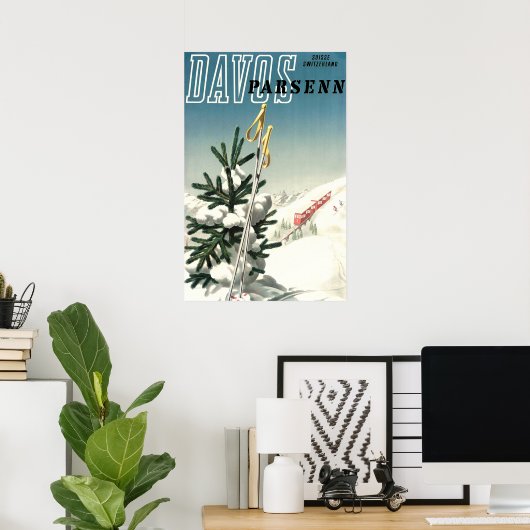 Davos, Parsenn, bergspoorweg, oldtimers Poster (Thuiskantoor)