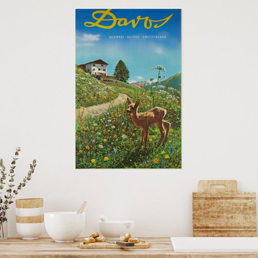 Davos, Parsenn, Zwitserland, Ski Poster (Keuken)