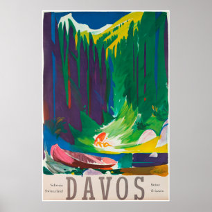 Davos, Parsenn, Zwitserland, Ski Poster