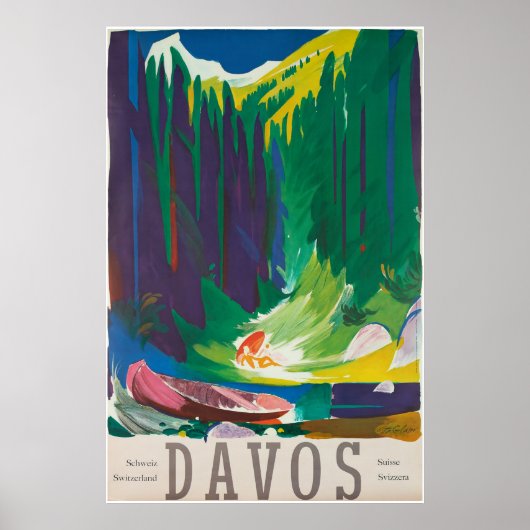 Davos, Parsenn, Zwitserland, Ski Poster (Voorkant)