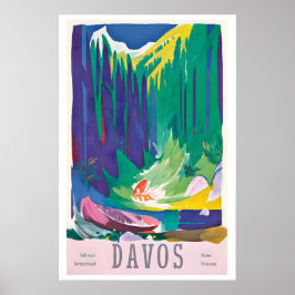 Davos Parsenn Zwitserland Vintage Reisposter Poster