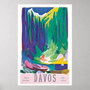 Davos Parsenn Zwitserland Vintage Reisposter Poster