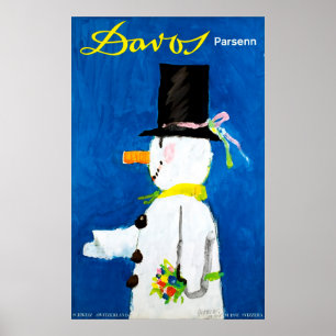 Davos Parsenn Zwitserland Vintage Travel Poster