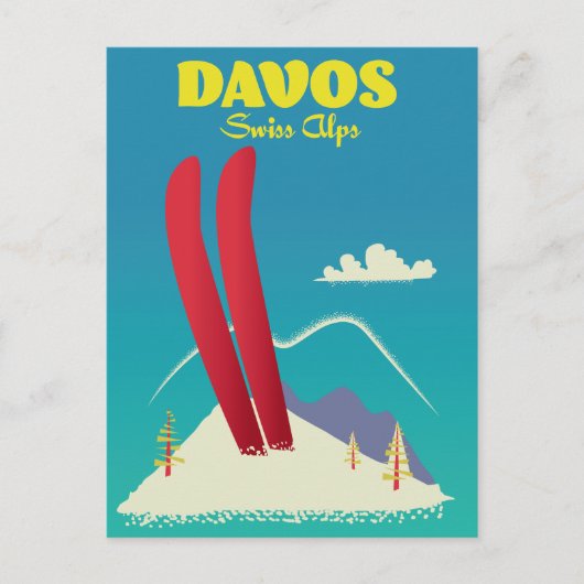 Davos Swiss Alps Briefkaart (Voorkant)