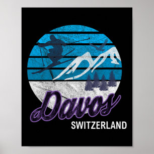 Davos Swiss Alps Zwitserland Ski Resort Snowboardi Poster