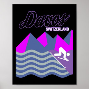 Davos Swiss Alps Zwitserland Ski Resort Snowboardi Poster
