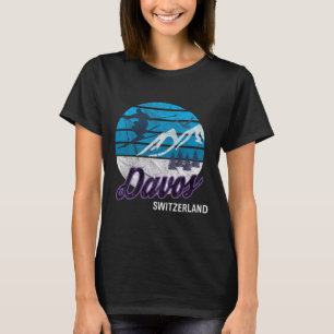 Davos Swiss Alps Zwitserland Ski Resort Snowboardi T-shirt