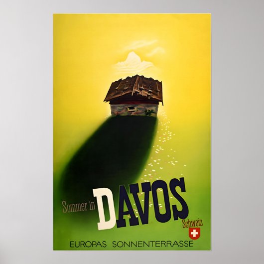 Davos Travel Poster Switzerland Art Swiss Print  (Voorkant)