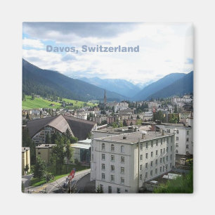 Davos Zwitserland Foto Souvenir Koelkast Magneten