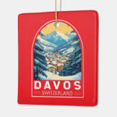 Davos Zwitserland Travel Art Embleem Keramisch Ornament (Links)