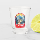 Davos Zwitserland Travel Art Embleem Shot Glas (Voorkant)