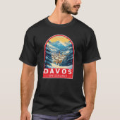 Davos Zwitserland Travel Art Embleem T-shirt (Voorkant)