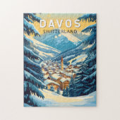 Davos Zwitserland Travel Art Vintage Legpuzzel (Verticaal)