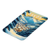 Davos Zwitserland Travel Art Vintage Magneet (Linkerzijde)