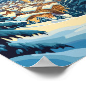 Davos Zwitserland Travel Art Vintage Poster (Hoek)