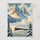 Davos Zwitserland Treinreizen Art Vintage Briefkaart (Voorkant)