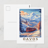 Davos Zwitserland Treinreizen Art Vintage Briefkaart (Voorkant / Achterkant)