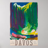 Davos Zwitserland Vintage Travel Poster (Voorkant)