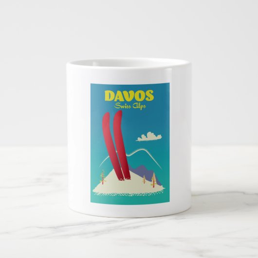 Davos Zwitserse Alpen Grote Koffiekop (Voorkant)