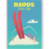 Davos Zwitserse Alpen Sticker (Voorkant)