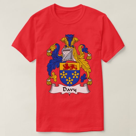 Davy Coat of Arms Family Crest T-shirt (Design voorkant)
