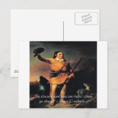 Davy Crocket "Ga Vooruit" Wijsheid Quote Briefkaart (Voorkant / Achterkant)