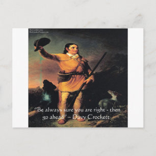 Davy Crocket "Ga Vooruit" Wijsheid Quote Briefkaart